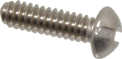 Value Collection - #6-32 UNC, 1/2" Length Under Head Slotted Drive Machine Screw - Round Head, Grade 18-8 Stainless Steel, Uncoated, Without Washer - USA Tool & Supply