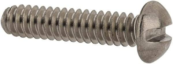 Value Collection - #6-32 UNC, 5/8" Length Under Head Slotted Drive Machine Screw - Round Head, Grade 18-8 Stainless Steel, Uncoated, Without Washer - USA Tool & Supply