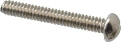 Value Collection - #6-32 UNC, 1" Length Under Head Slotted Drive Machine Screw - Round Head, Grade 18-8 Stainless Steel, Uncoated, Without Washer - USA Tool & Supply