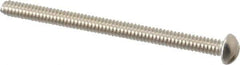 Value Collection - #6-32 UNC, 2" Length Under Head Slotted Drive Machine Screw - Round Head, Grade 18-8 Stainless Steel, Uncoated, Without Washer - USA Tool & Supply