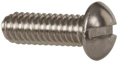 Value Collection - #8-32 UNC, 1/2" Length Under Head Slotted Drive Machine Screw - Round Head, Grade 18-8 Stainless Steel, Uncoated, Without Washer - USA Tool & Supply