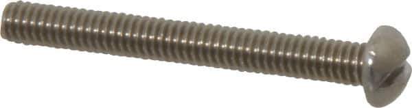 Value Collection - #8-32 UNC, 1-1/2" Length Under Head Slotted Drive Machine Screw - Round Head, Grade 18-8 Stainless Steel, Uncoated, Without Washer - USA Tool & Supply