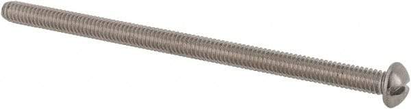 Value Collection - #8-32 UNC, 3" Length Under Head Slotted Drive Machine Screw - Round Head, Grade 18-8 Stainless Steel, Uncoated, Without Washer - USA Tool & Supply