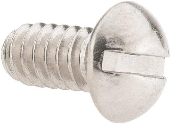 Value Collection - #10-24 UNC, 3/8" Length Under Head Slotted Drive Machine Screw - Round Head, Grade 18-8 Stainless Steel, Uncoated, Without Washer - USA Tool & Supply