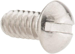 Value Collection - #10-24 UNC, 3/8" Length Under Head Slotted Drive Machine Screw - Round Head, Grade 18-8 Stainless Steel, Uncoated, Without Washer - USA Tool & Supply