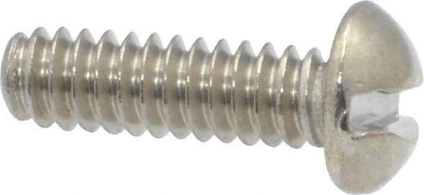 Value Collection - #10-24 UNC, 5/8" Length Under Head Slotted Drive Machine Screw - Round Head, Grade 18-8 Stainless Steel, Uncoated, Without Washer - USA Tool & Supply