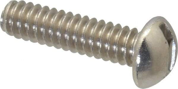 Value Collection - #10-24 UNC, 3/4" Length Under Head Slotted Drive Machine Screw - Round Head, Grade 18-8 Stainless Steel, Uncoated, Without Washer - USA Tool & Supply