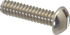 Value Collection - #10-24 UNC, 3/4" Length Under Head Slotted Drive Machine Screw - Round Head, Grade 18-8 Stainless Steel, Uncoated, Without Washer - USA Tool & Supply