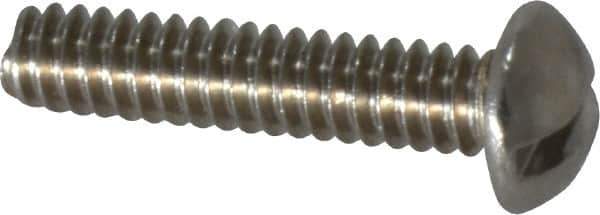 Value Collection - #10-24 UNC, 7/8" Length Under Head Slotted Drive Machine Screw - Round Head, Grade 18-8 Stainless Steel, Uncoated, Without Washer - USA Tool & Supply