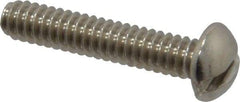 Value Collection - #10-24 UNC, 1" Length Under Head Slotted Drive Machine Screw - Round Head, Grade 18-8 Stainless Steel, Uncoated, Without Washer - USA Tool & Supply