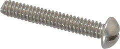 Value Collection - #10-24 UNC, 1-1/4" Length Under Head Slotted Drive Machine Screw - Round Head, Grade 18-8 Stainless Steel, Uncoated, Without Washer - USA Tool & Supply