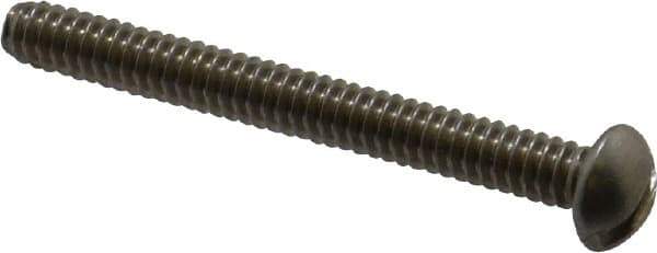 Value Collection - #10-24 UNC, 1-3/4" Length Under Head Slotted Drive Machine Screw - Round Head, Grade 18-8 Stainless Steel, Uncoated, Without Washer - USA Tool & Supply
