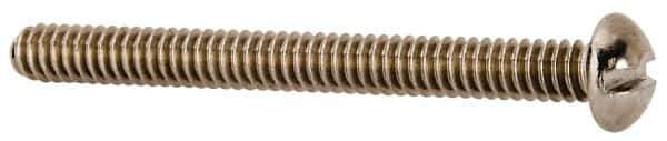 Value Collection - #10-24 UNC, 2" Length Under Head Slotted Drive Machine Screw - Round Head, Grade 18-8 Stainless Steel, Uncoated, Without Washer - USA Tool & Supply
