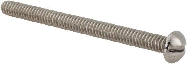 Value Collection - #10-24 UNC, 2-1/2" Length Under Head Slotted Drive Machine Screw - Round Head, Grade 18-8 Stainless Steel, Uncoated, Without Washer - USA Tool & Supply