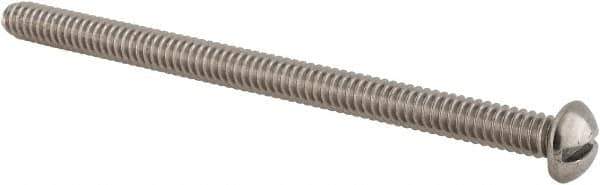 Value Collection - #10-24 UNC, 3" Length Under Head Slotted Drive Machine Screw - Round Head, Grade 18-8 Stainless Steel, Uncoated, Without Washer - USA Tool & Supply