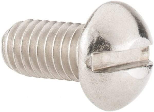 Value Collection - #10-32 UNF, 3/8" Length Under Head Slotted Drive Machine Screw - Round Head, Grade 18-8 Stainless Steel, Uncoated, Without Washer - USA Tool & Supply