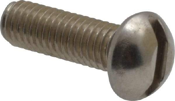 Value Collection - #10-32 UNF, 5/8" Length Under Head Slotted Drive Machine Screw - Round Head, Grade 18-8 Stainless Steel, Uncoated, Without Washer - USA Tool & Supply