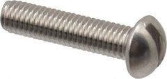 Value Collection - #10-32 UNF, 7/8" Length Under Head Slotted Drive Machine Screw - Round Head, Grade 18-8 Stainless Steel, Uncoated, Without Washer - USA Tool & Supply