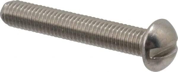 Value Collection - #10-32 UNF, 1-1/4" Length Under Head Slotted Drive Machine Screw - Round Head, Grade 18-8 Stainless Steel, Uncoated, Without Washer - USA Tool & Supply
