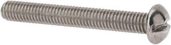 Value Collection - #10-32 UNF, 1-1/2" Length Under Head Slotted Drive Machine Screw - Round Head, Grade 18-8 Stainless Steel, Uncoated, Without Washer - USA Tool & Supply