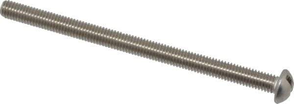 Value Collection - #10-32 UNF, 3" Length Under Head Slotted Drive Machine Screw - Round Head, Grade 18-8 Stainless Steel, Uncoated, Without Washer - USA Tool & Supply