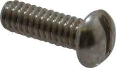 Value Collection - 1/4-20 UNC, 3/4" Length Under Head Slotted Drive Machine Screw - Round Head, Grade 18-8 Stainless Steel, Without Washer - USA Tool & Supply