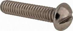 Value Collection - 1/4-20 UNC, 1-1/4" Length Under Head Slotted Drive Machine Screw - Round Head, Grade 18-8 Stainless Steel, Uncoated, Without Washer - USA Tool & Supply