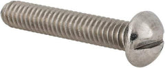 Value Collection - 1/4-20 UNC, 1-1/2" Length Under Head Slotted Drive Machine Screw - Round Head, Grade 18-8 Stainless Steel, Uncoated, Without Washer - USA Tool & Supply