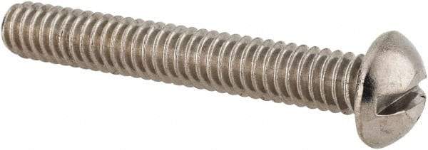 Value Collection - 1/4-20 UNC, 1-3/4" Length Under Head Slotted Drive Machine Screw - Round Head, Grade 18-8 Stainless Steel, Uncoated, Without Washer - USA Tool & Supply