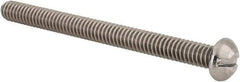 Value Collection - 1/4-20 UNC, 3" Length Under Head Slotted Drive Machine Screw - Round Head, Grade 18-8 Stainless Steel, Uncoated, Without Washer - USA Tool & Supply
