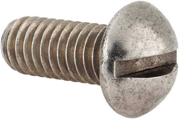 Value Collection - 5/16-18 UNC, 3/4" Length Under Head Slotted Drive Machine Screw - Round Head, Grade 18-8 Stainless Steel, Uncoated, Without Washer - USA Tool & Supply