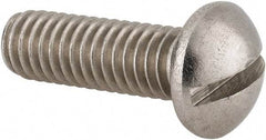 Value Collection - 5/16-18 UNC, 1" Length Under Head Slotted Drive Machine Screw - Round Head, Grade 18-8 Stainless Steel, Uncoated, Without Washer - USA Tool & Supply