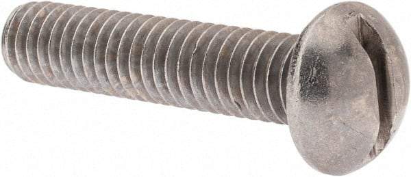 Value Collection - 5/16-18 UNC, 1-1/2" Length Under Head Slotted Drive Machine Screw - Round Head, Grade 18-8 Stainless Steel, Uncoated, Without Washer - USA Tool & Supply