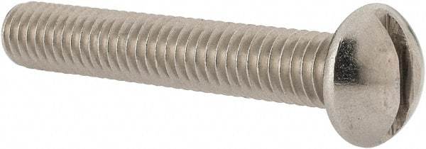 Value Collection - 5/16-18 UNC, 2" Length Under Head Slotted Drive Machine Screw - Round Head, Grade 18-8 Stainless Steel, Uncoated, Without Washer - USA Tool & Supply