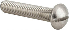 Value Collection - 3/8-16 UNC, 2" Length Under Head Slotted Drive Machine Screw - Round Head, Grade 18-8 Stainless Steel, Uncoated, Without Washer - USA Tool & Supply