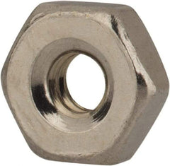 Value Collection - #4-40 UNC Stainless Steel Right Hand Machine Screw Hex Nut - 1/4" Across Flats, 3/32" High, Uncoated - USA Tool & Supply