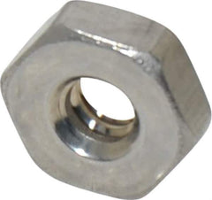 Value Collection - #6-32 UNC Stainless Steel Right Hand Machine Screw Hex Nut - 5/16" Across Flats, 7/64" High, Uncoated - USA Tool & Supply