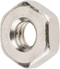 Value Collection - #8-32 UNC Stainless Steel Right Hand Machine Screw Hex Nut - 11/32" Across Flats, 1/8" High, Uncoated - USA Tool & Supply