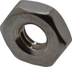 Value Collection - #10-24 UNC Stainless Steel Right Hand Machine Screw Hex Nut - 3/8" Across Flats, 1/8" High, Uncoated - USA Tool & Supply