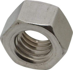 Value Collection - 1/2-13 UNC Stainless Steel Right Hand Hex Nut - 3/4" Across Flats, 7/16" High, Uncoated - USA Tool & Supply