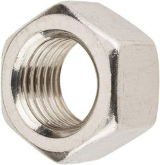 Value Collection - 3/8-24 UNF Stainless Steel Right Hand Hex Nut - 9/16" Across Flats, 21/64" High, Uncoated - USA Tool & Supply