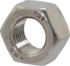 Value Collection - 7/16-20 UNF Stainless Steel Right Hand Hex Nut - 11/16" Across Flats, 3/8" High, Uncoated - USA Tool & Supply