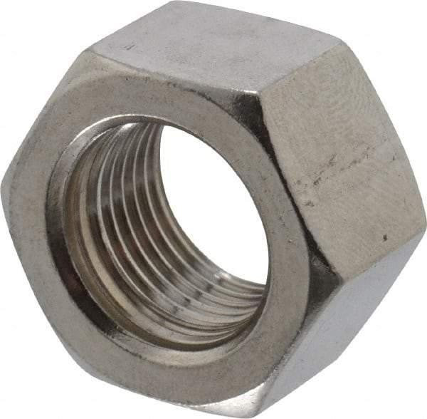 Value Collection - 5/8-18 UNF Stainless Steel Right Hand Hex Nut - 15/16" Across Flats, 35/64" High, Uncoated - USA Tool & Supply