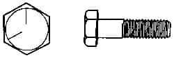 Made in USA - 1/2-20 UNF, 1" Length Under Head Hex Head Cap Screw - Grade 18-8 Stainless Steel, Uncoated, 3/4" Hex - USA Tool & Supply