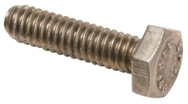 Value Collection - 3/8-16 UNC, 2-1/2" Length Under Head Hex Head Cap Screw - Fully Threaded, Grade 18-8 Stainless Steel, 9/16" Hex - USA Tool & Supply