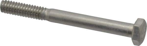 Value Collection - 1/4-20 UNC, 2-1/2" Length Under Head Hex Head Cap Screw - Grade 18-8 Stainless Steel, 7/16" Hex - USA Tool & Supply