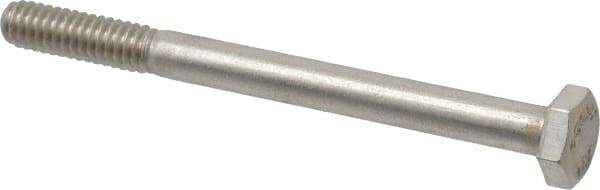 Value Collection - 1/4-20 UNC, 3" Length Under Head Hex Head Cap Screw - Grade 18-8 Stainless Steel, 7/16" Hex - USA Tool & Supply