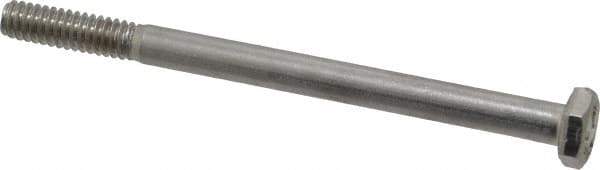 Value Collection - 1/4-20 UNC, 3-1/2" Length Under Head Hex Head Cap Screw - Grade 18-8 Stainless Steel, 7/16" Hex - USA Tool & Supply