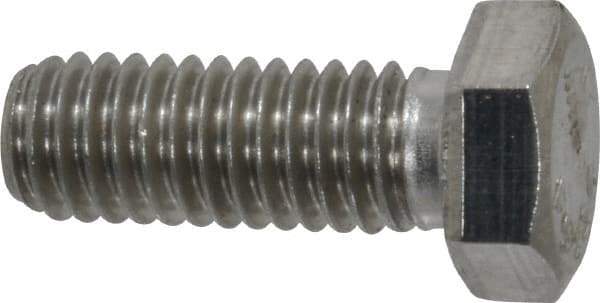 Value Collection - 3/8-16 UNC, 1" Length Under Head Hex Head Cap Screw - Grade 18-8 Stainless Steel, 9/16" Hex - USA Tool & Supply