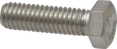 Value Collection - 3/8-16 UNC, 1-1/4" Length Under Head Hex Head Cap Screw - Grade 18-8 Stainless Steel, 9/16" Hex - USA Tool & Supply
